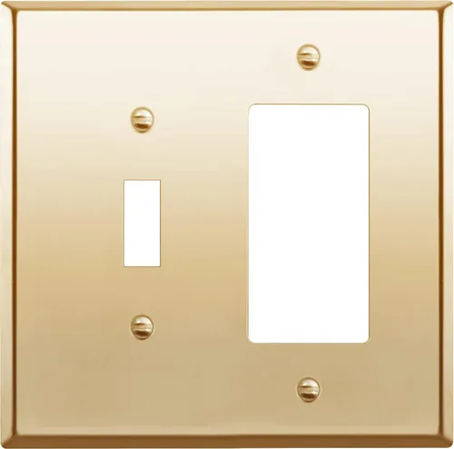 Vista 34 de ENERLITES - Placa de pared combinada para interruptor de palanca y enchufe decorativo, cubierta de acero inoxidable 201, resistente a la corrosión