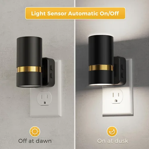 Vista 4 de L LOHAS LED Night Lights Plug into Wall 3CCT 2 Pack Amber/3000k/5000K Color Change Night Light with Dusk to Dawn Sensor, 5 Level Dimmable, Plug in