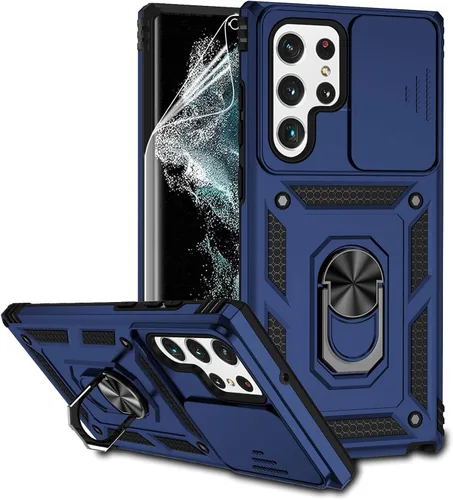 Vista 15 de Funda para Samsung Galaxy S22 Ultra con cubierta para lente de cámara, protector de pantalla HD, probado contra caídas de grado militar, soporte