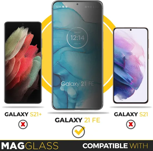 Vista 5 de magglass Samsung S21 FE Protector de pantalla de vidrio templado (privacidad)