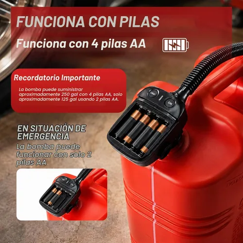Vista 4 de Bomba de transferencia de combustible automática con sensor de parada automática (2.4 GPM), manguera de ingreso flexible se adapta a la mayoría