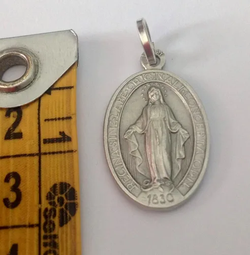 Vista 6 de PLATA DE LEY 925 "LA MEDALLA MIRACULOSA" - LA ORIGINAL - 100% HECHO EN ITALIA - MEDALLAS DE LOS SANTOS PATRÓN, Plata esterlina, No es una piedra