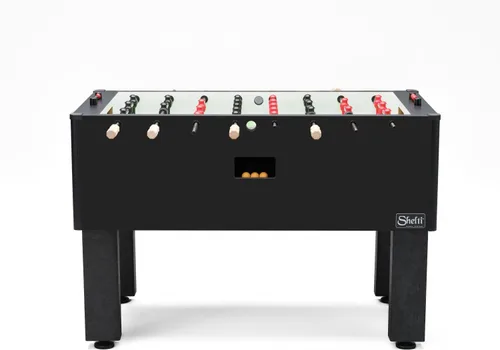 Vista 2 de Pro Foos II Deluxe: mesa de futbolín de tamaño reglamentario para adultos, varillas de acero inoxidable y asas de madera