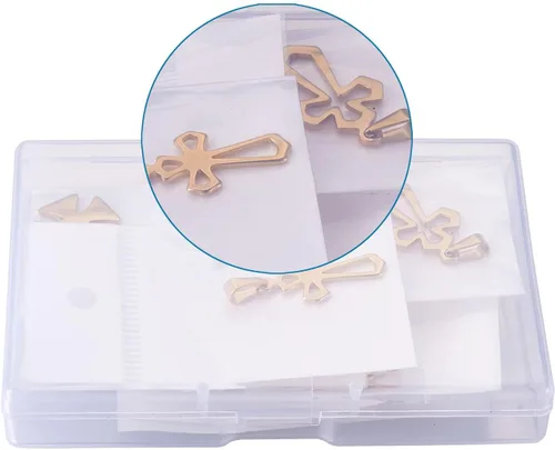 Vista 7 de Crafans Dijes de cruz de acero inoxidable con agujero grande Crucifijo Jesús Ankh Cruz colgante lateral para hacer joyas, manualidades de Pascua