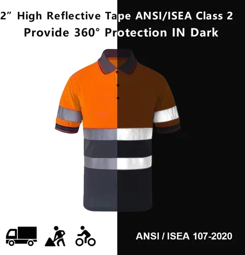 Vista 5 de SMASYS Polo de seguridad - Construcción reflectante Hi-viz ropa de trabajo camisetas con bolsillos para mujeres y hombres