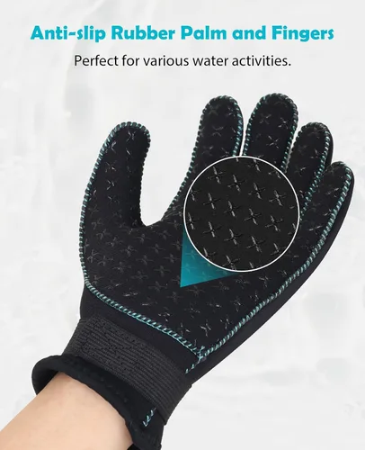Vista 4 de XUKER Guantes de neopreno para niños de 0.118 pulgadas (0.118 in), calor térmico para buceo, buceo, esnórquel, kayak y natación, guantes de deportes