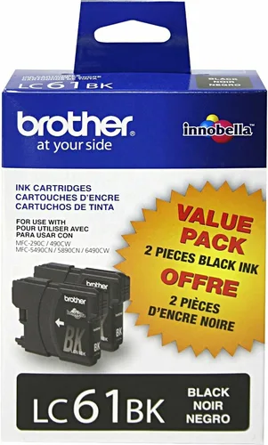 Vista 3 de Brother LC61BK Paquete de 2 cartuchos de tinta negra Negro 1