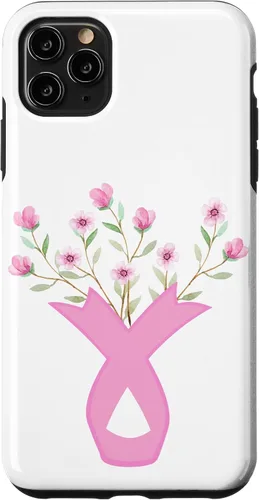 Vista 13 de Flower Jar Pink Ribbon Breast Cancer Awareness Month Women Case for iPhone 17