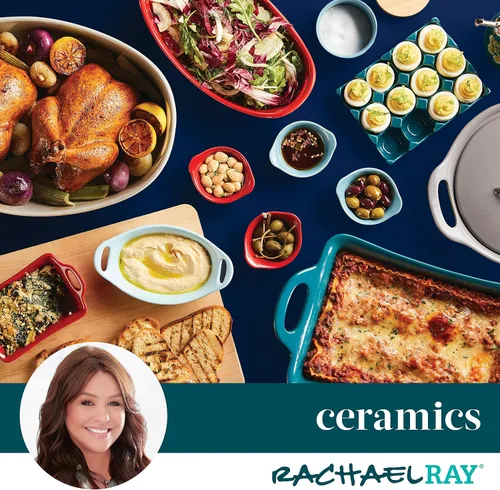 Vista 5 de Rachael Ray Bandeja/Soporte para huevos de cerámica de esmalte sólido, 12 tazas, gris oscuro