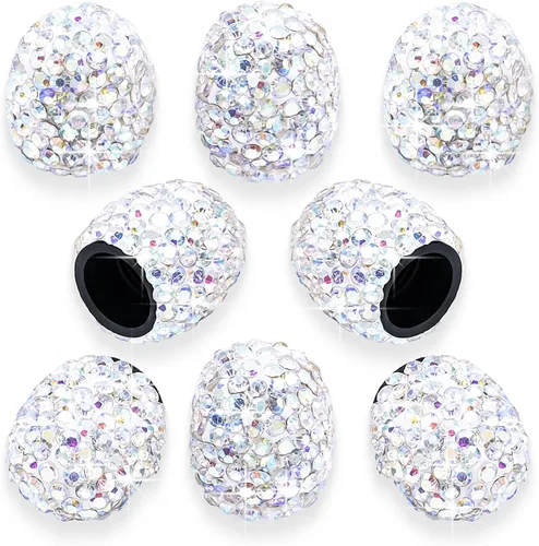Vista 33 de 4 tapas de válvula de vástago de neumático de diamantes de cristal brillante, a prueba de polvo, tapas universales para válvulas de neumáticos