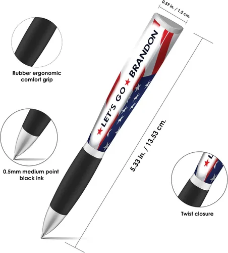 Vista 5 de Bolígrafo con la bandera de Lets Go Brandon, diseño de bandera Trump 2024, mercancía de Trump, bolígrafo inspirado en la bandera de Trump
