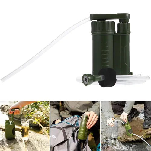 Vista 9 de Filtro de agua portátil Purificador de supervivencia al aire libre Emergencia Senderismo Camping Dispositivo de filtración de agua para viajes