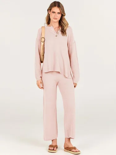 Vista 7 de ANRABESS Conjunto de 2 piezas para mujer, conjunto de suéter holgado holgado de punto de gran tamaño, conjunto de ropa de descanso a juego de moda