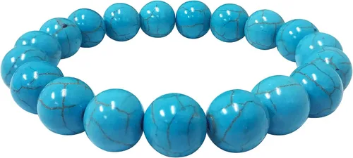 Vista 663 de Gem Avenue Handmade Round Bead Stretch Bracelet Unisex Natural Stone Beaded Jewelry for Men & Women, Elastic Wristband for Daily Wear