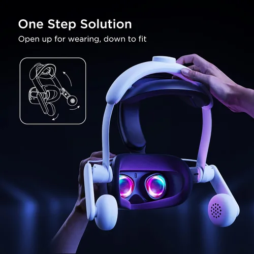 Vista 3 de KIWI design Correa de audio cómoda para la oreja y agarres de control compatibles con los accesorios Quest 2