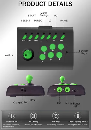 Vista 8 de arVin Arcade Fight Stick Joystick Game Controller for iPhone iOS Android PC Fighting Stick for Nintendo SwitchPS3PS4 Arcade Rocker Gamepad with