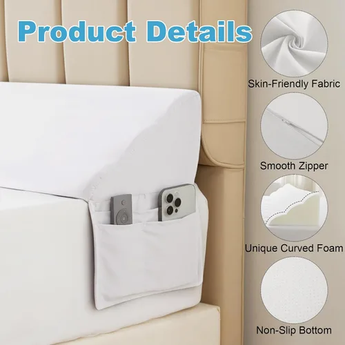 Vista 7 de MEGCXIT Almohada de cuña de cama 3PCS para dormir y almohada de elevación de piernas después de la cirugía