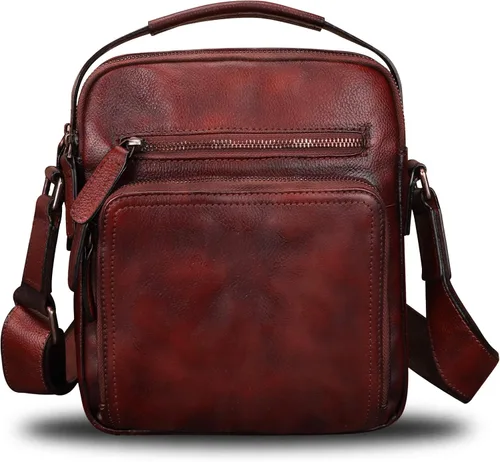 Vista 2 de Genuine Leather Messenger Bag for Men Small Purse Crossbody Shoulder Bags Satchel for Work Business