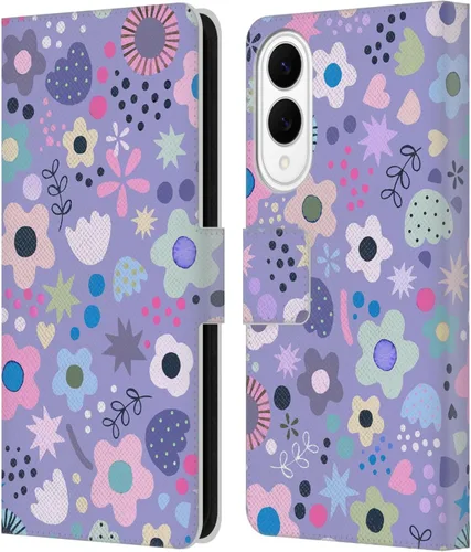 Vista 28 de Head Case Designs Officially Licensed Ninola Abstract Poppies Lilac Floral Leather Wallet Case Compatible with Samsung Galaxy A07 4G