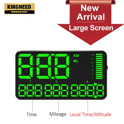 Vista 2 de ELING Velocímetro GPS universal Head Up C90 HUD Pantalla digital de velocidad MPH KM/H Proyector de velocidad de pantalla LED con alarma