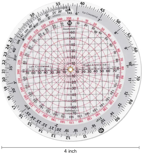 Vista 3 de CYA Computadora de vuelo micro circular E6B de 4" - Calculadora de aviación