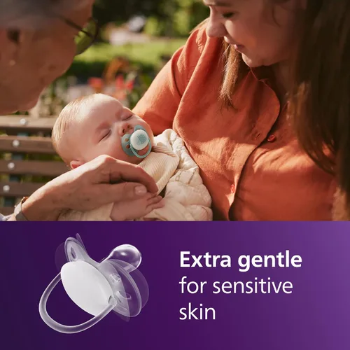 Vista 2 de Philips Avent Chupete de bebé ultra suave para día y noche, de 0 a 6 meses Azul/Verde