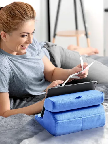 Vista 3 de UGREEN - Soporte de tableta para almohada en la cama con soporte suave para el regazo con 3 ángulos de visión ajustables, accesorios para el hogar