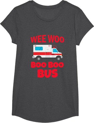 Vista 36 de Wee Woo Boo Boo Bus First Responder - Camiseta divertida de ambulancia, Negro, S