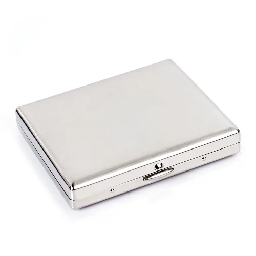 Vista 2 de Caja de acero inoxidable cepillado para cigarrillos con capacidad para 20 cigarrillos (tipo 1)