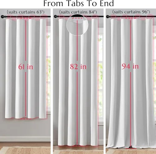 Vista 6 de jinchan Revestimientos de cortinas opacas para bloqueo de luz de dormitorio, cortinas de 84 pulgadas de largo, cortinas de tratamiento de ventana