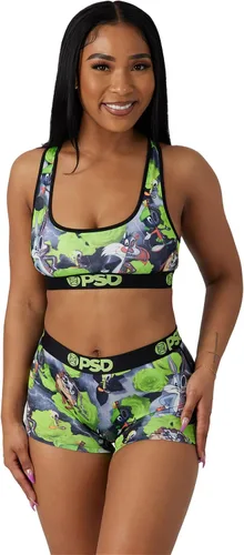 Vista 2 de PSD Looney Tunes - Brasier deportivo para mujer con espalda cruzada con tela de microfibra transpirable