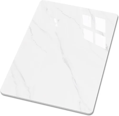 Vista 21 de Square Table Top, 19.6” White Sintered Stone Tabletop, DIY Replacement & Cover Marble Desktop, Scratch & Wear Resistant, Suitable for Indoor &