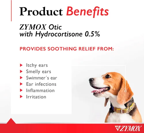 Vista 3 de Solución enzimática para oídos Zymox con hidrocortisona de 0.5%, para perros y gatos, 1.25 onzas