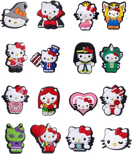 Vista 4 de 32 dijes de cocodrilo de anime, de PVC, kawaii, para niñas, niños, adolescentes, dibujos animados, zueco sandalias, pulsera, accesorios de zapatos