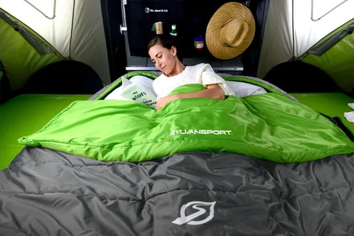 Vista 5 de SylvanSport Cloud Layer - Saco de dormir para adultos, capas ajustables para uso de 3 a 4 estaciones, sábana de algodón integrada