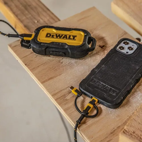 Vista 6 de DEWALT Cable de carga múltiple resistente 3 en 1, cable de carga rápida de 6 pies, adaptador de carga múltiple con puerto Lightning/tipo C/Micro USB
