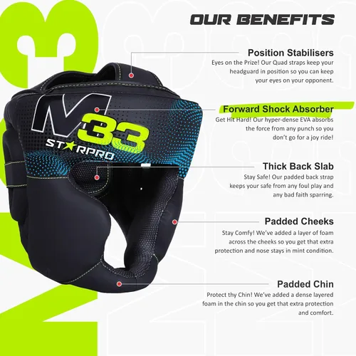 Vista 3 de Starpro Boxing Headgear for Men Women - Headguard with Padding - Muay Thai MMA Training Sparring Karate