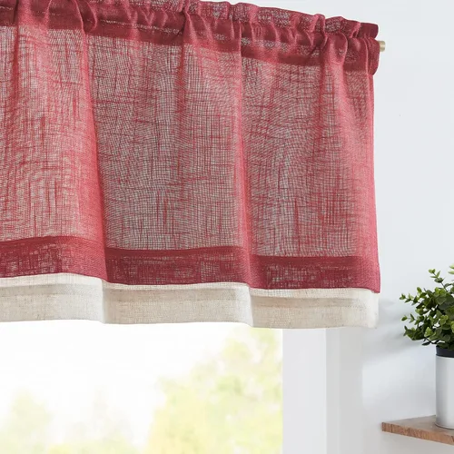Vista 12 de jinchan Cortinas de cenefa para ventanas de 16 pulgadas, coloridos mini pompones, cenefa de cocina de granja, cenefa de gasa semitransparente