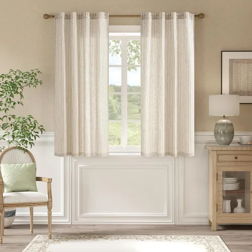 Vista 27 de jinchan Linen Blackout Curtains Back Tab 96 Inch 2 Panels Striped Blue Blue Stripe Lined