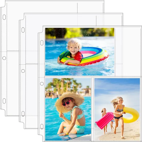 Vista 9 de MaxGear Paquete de 30 fundas de fotos de 3.5 x 5 para carpeta de 3 anillos (240 imágenes), protectores de páginas de archivo de alta resistencia