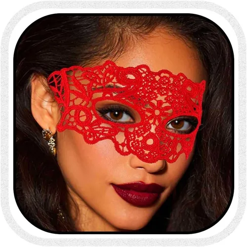 Vista 6 de CLOACE Máscaras de encaje negro para mascarada, cubiertas de ojos, disfraz de Halloween, accesorio para ojos de carnaval