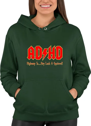 Vista 79 de Go All Out Sudadera con capucha para hombre y mujer con texto en inglés "Highway To Hey Look A Squirrel