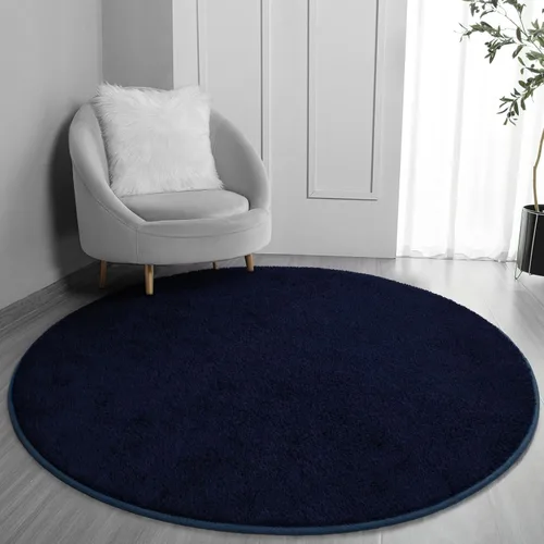 Vista 18 de FlyDOIT Alfombras redondas para dormitorio, sala de estar, 4 x 4, color negro, súper suaves, cómodas, gruesas, de espuma viscoelástica, alfombra