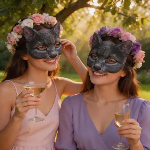 Vista 6 de 1 máscara de gato de media cara de Halloween para Halloween, Navidad, Pascua, accesorio de fiesta de disfraces (estilo A)