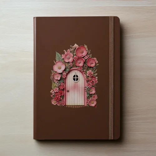Vista 7 de Begonia Flowers Garden House - Adhesivo de pared para puerta de hadas