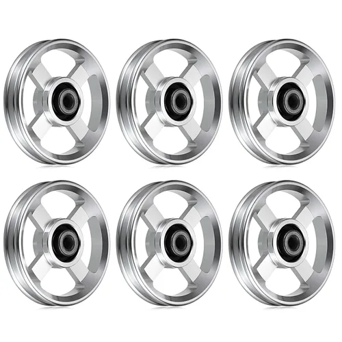 Vista 9 de OwnMy Juego de 2 ruedas de polea de aleación de aluminio de 3.740 in, sistema de polea para gimnasio en casa, máquinas de ejercicio, equipos