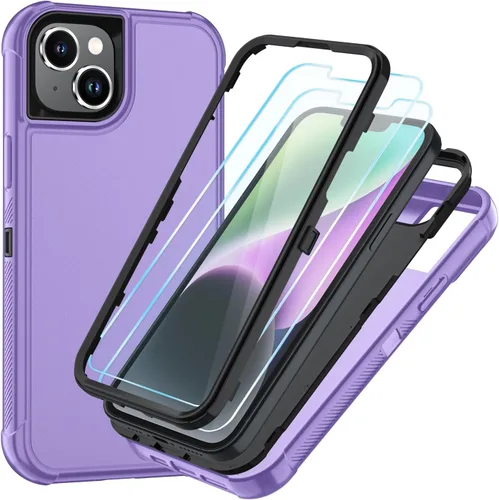 Vista 45 de SunStory Funda compatible con iPhone 11 con protector de pantalla HD, 3 capas de alta resistencia de cuerpo completo, funda protectora híbrida 3