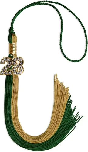 Vista 58 de Endea Graduation Borla de doble color con dije dorado (negro/oro brillante, 2022)