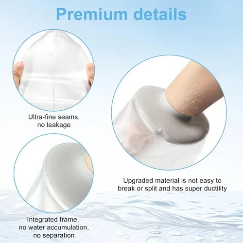 Vista 5 de KHUS Fundas de fundición para brazo de ducha para adultos, funda protectora de ducha impermeable para brazo de herida, manos, muñecas, codo, dedo