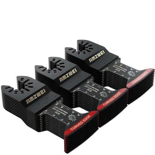 Vista 9 de AMZWEI 10 piezas cuchillas oscilantes bimetálicas para herramientas de corte de metal, cuchillas multiherramienta de borde curvado de 1-3/4